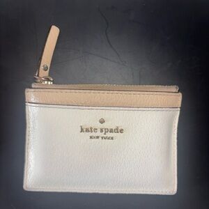 Kate Spade Tan/Peach and White Card Holder
